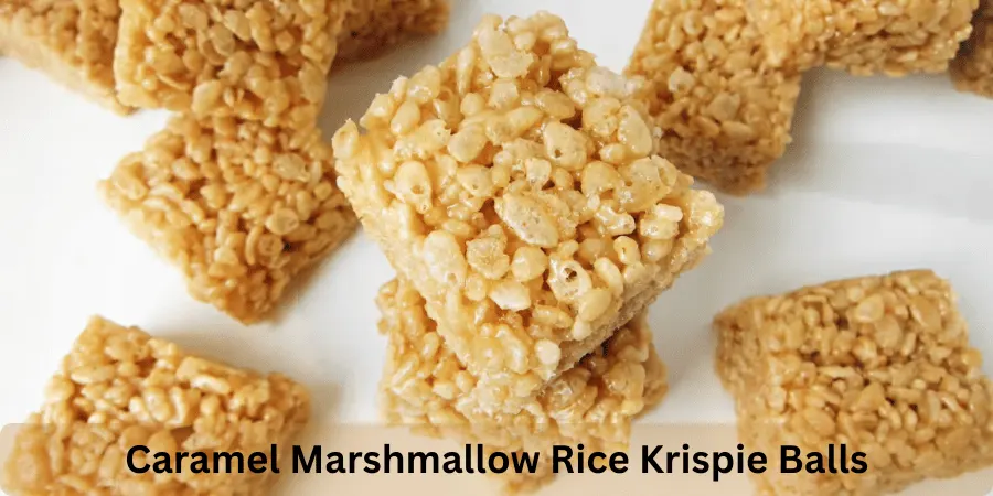 caramel marshmallow rice krispie balls