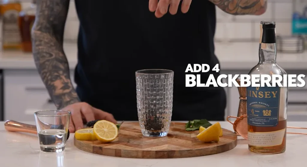 blackberry bourbon smash cocktail