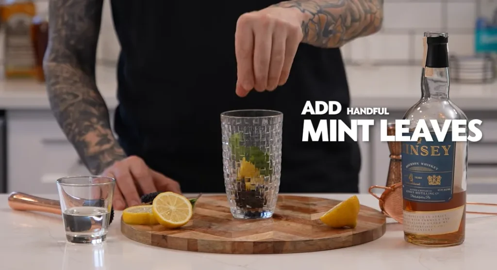 blackberry bourbon smash cocktail