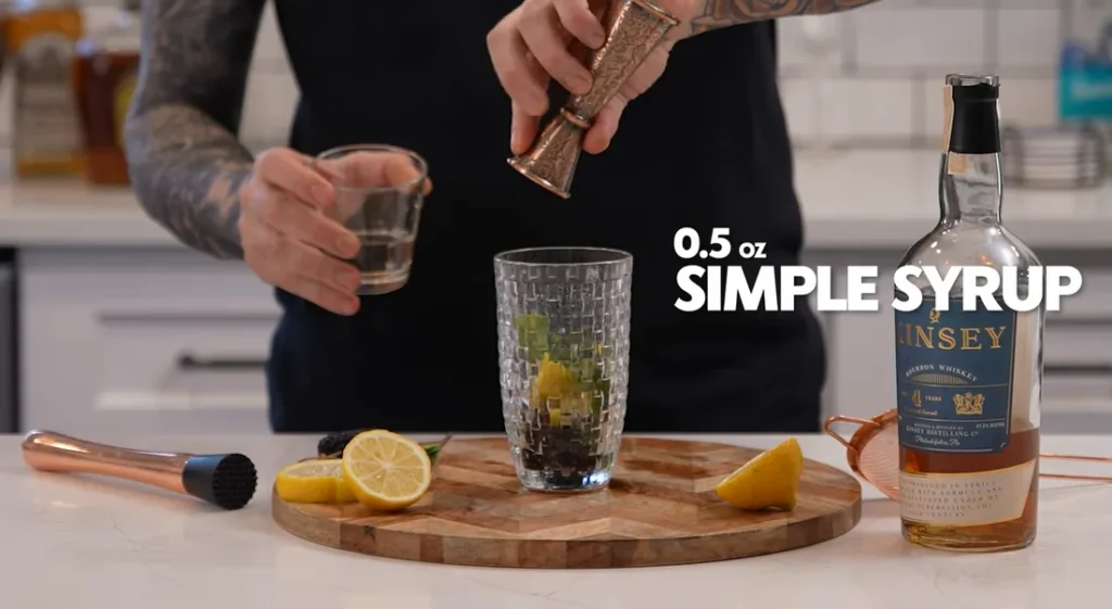 blackberry bourbon smash cocktail