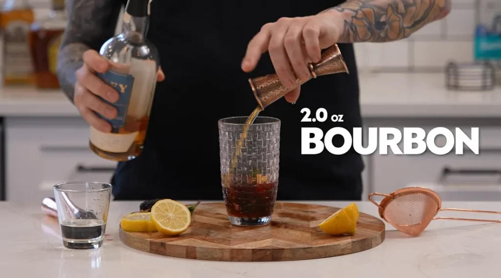 blackberry bourbon smash cocktail