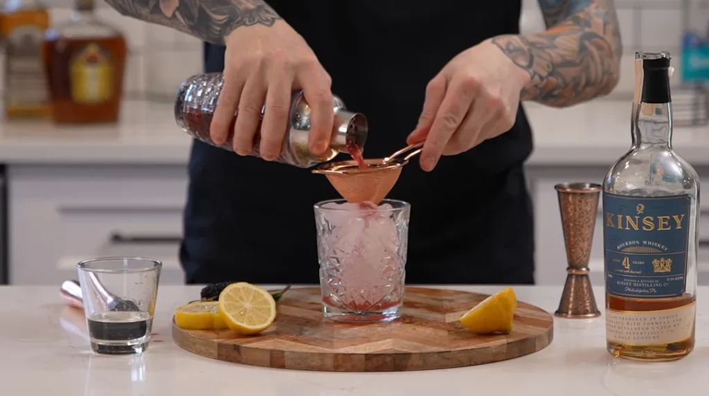 blackberry bourbon smash cocktail