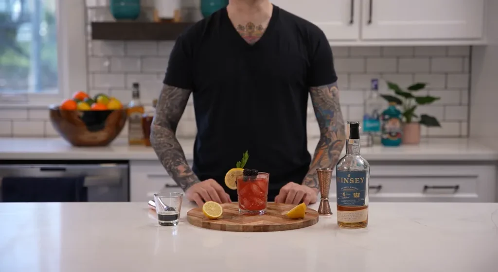 blackberry bourbon smash cocktail