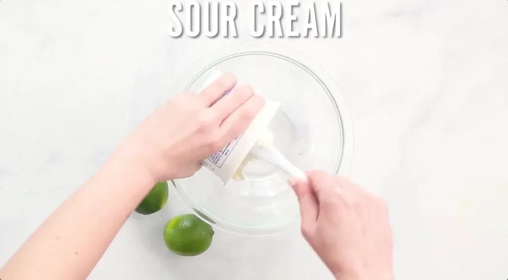 cilantro lime crème step 1