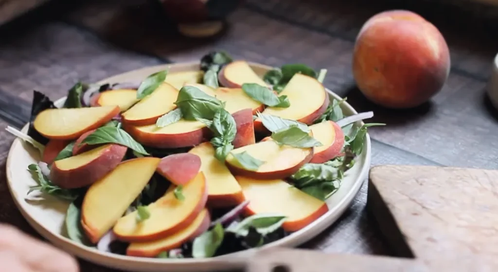 peach feta salad