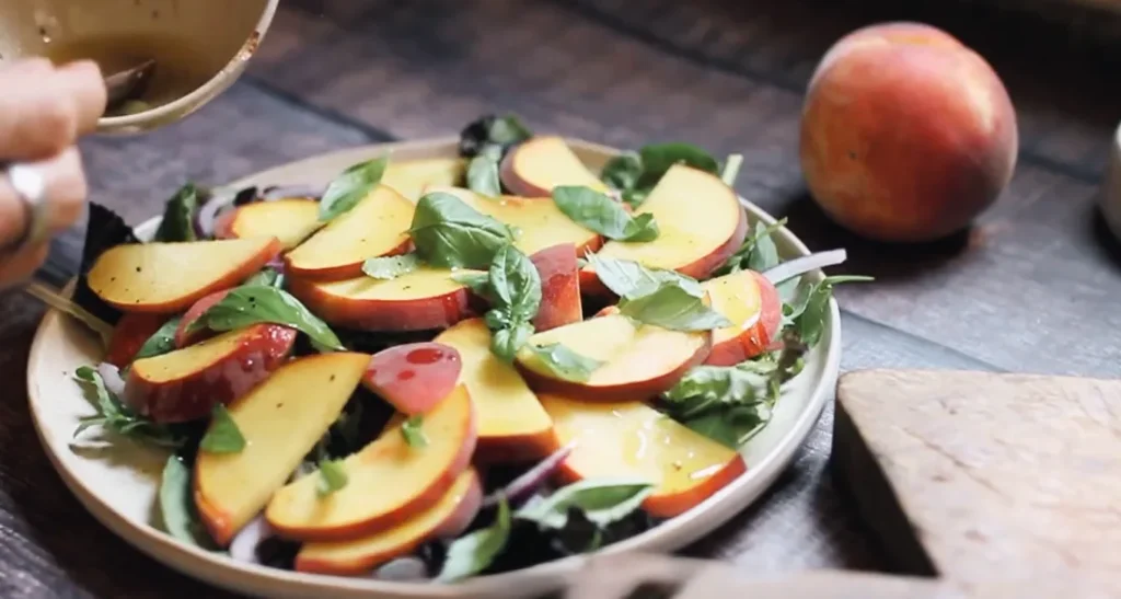 peach feta salad