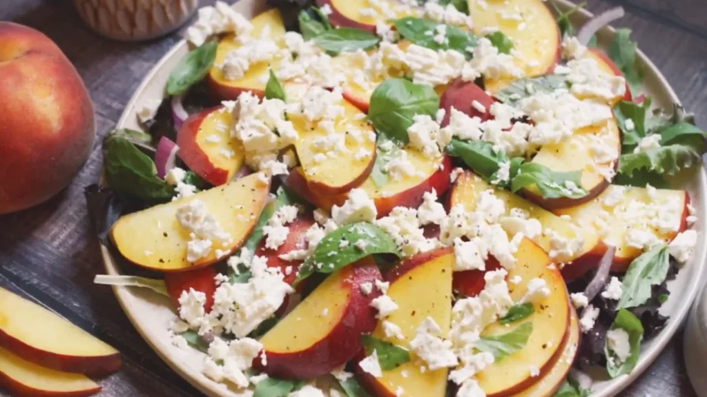 peach feta salad