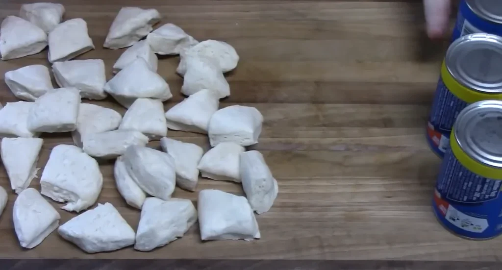 Refrigerated biscuit dough cut into small pieces for pumpkin spice monkey bread