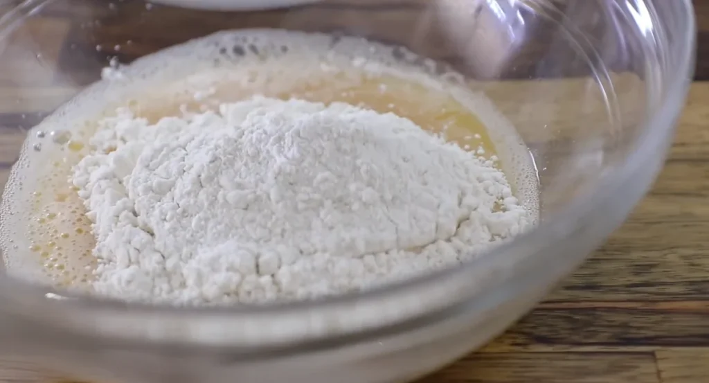 Egg and flour mixture for coating sesame chicken