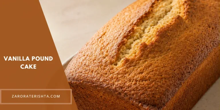 Vanilla Pound Cake loaf with a golden crust and classic homemade texture.