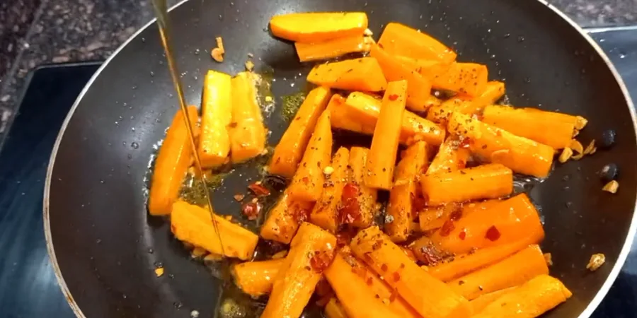 Whisking the honey garlic glaze until smooth